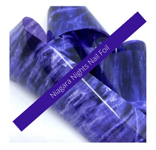 Load image into Gallery viewer, Niagara Nights purple & black nail foil