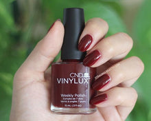 Load image into Gallery viewer, Oxblood CND Vinylux Long Wear dark red nail polish