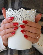 Load image into Gallery viewer, Tartan Punk Red nails CND
