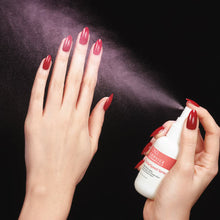 Load image into Gallery viewer, Spraying CND Solarspeed over red painted nails