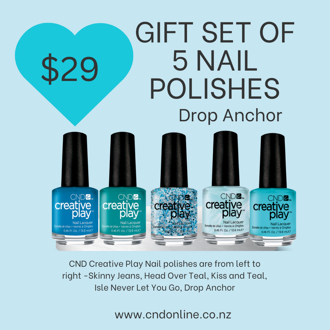 Creative Play Gift Set of 5 Nail Polishes - Drop Anchor