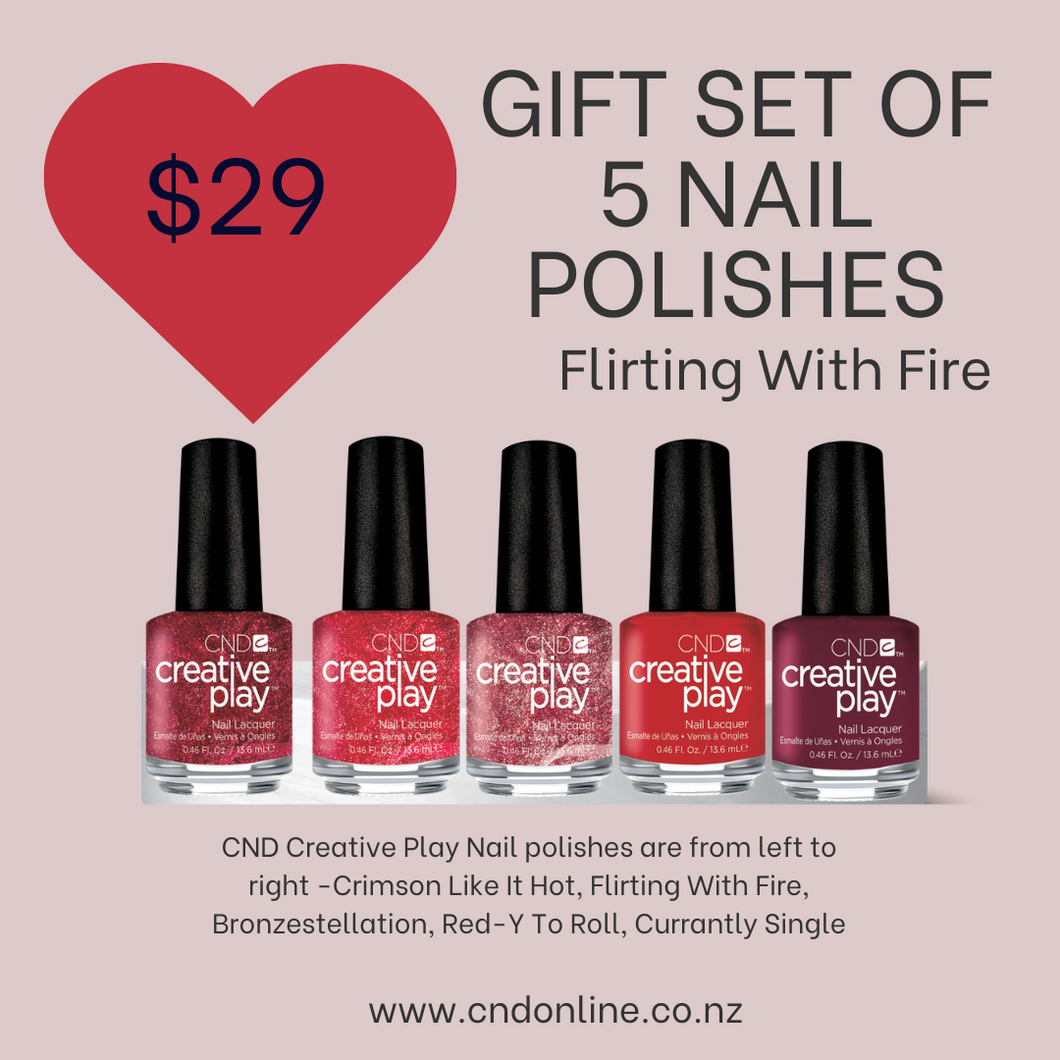 Creative Play Gift Set of 5 Nail Polishes - Flirting with Fire