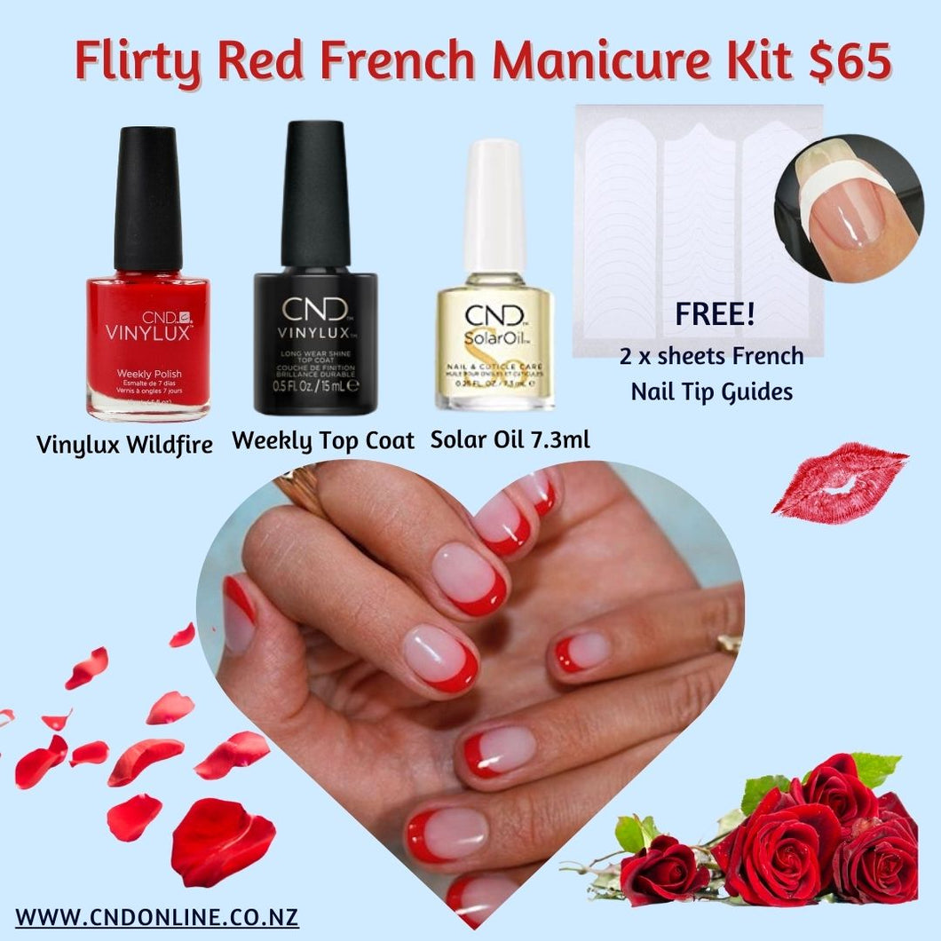 Flirty Red French Manicure Nails Kit