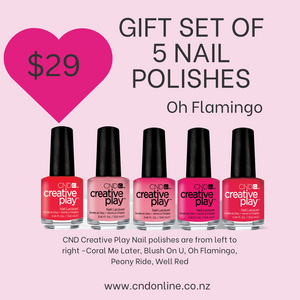 Creative Play Gift Set of 5 Nail Polishes - Oh Flamingo