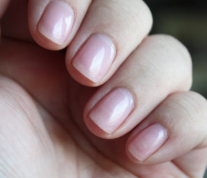 Beau nail polish pale pink semi-sheer CND Vinylux