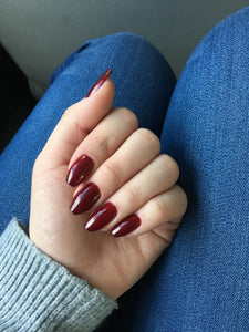 Bloodline CND deep red nail polish 