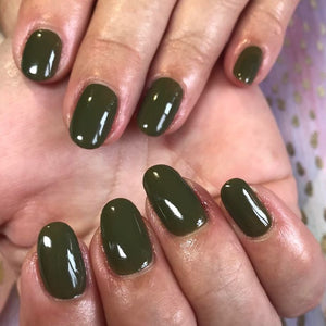 Cap & Gown - Dark olive green nail polish - CND Vinylux