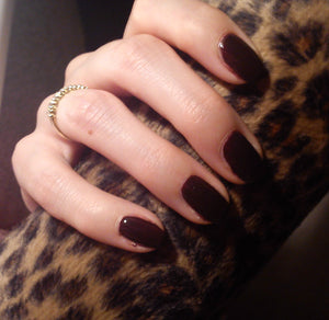 Fedora dark brown nail polish CND