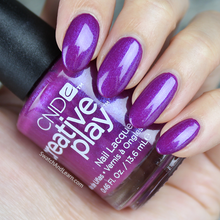 Load image into Gallery viewer, Fuchsia Is Ours CND Creative Play purple nail polish
