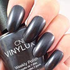 Grommet dark grey nail polish CND