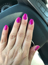 Load image into Gallery viewer, Magenta mischief CND Vinylux long wear purple pink nails
