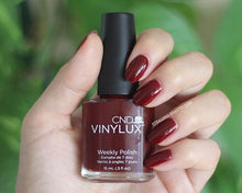 Load image into Gallery viewer, Oxblood CND Vinylux Long Wear dark red nail polish
