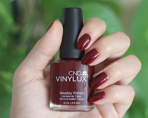 Oxblood CND Vinylux Long Wear dark red nail polish
