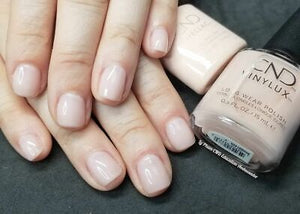Satin Slippers CND Vinylux Long wear creamy pink semi-sheer nail polish
