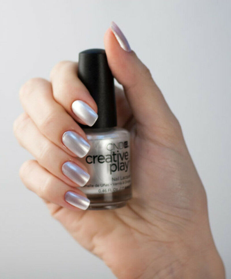 Su-pearl-ative nail polish shimmery white metallic CND