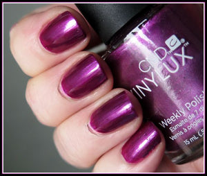 Tango Passion CND Vinylux Long Wear shimmery purple nail polish
