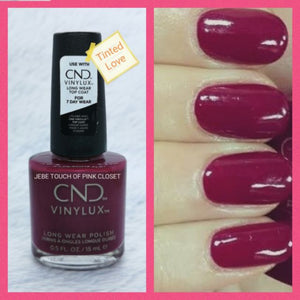 Tinted Love CND Vinylux dark pink nail polish