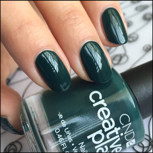 Cut To The Chase dark green nail polish CND Creative Play